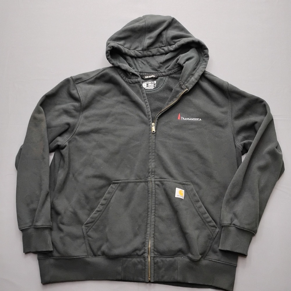 Carhartt Rain Defender Full Zip Hoodie Mens 2XL Loose Fit Black Transamerica